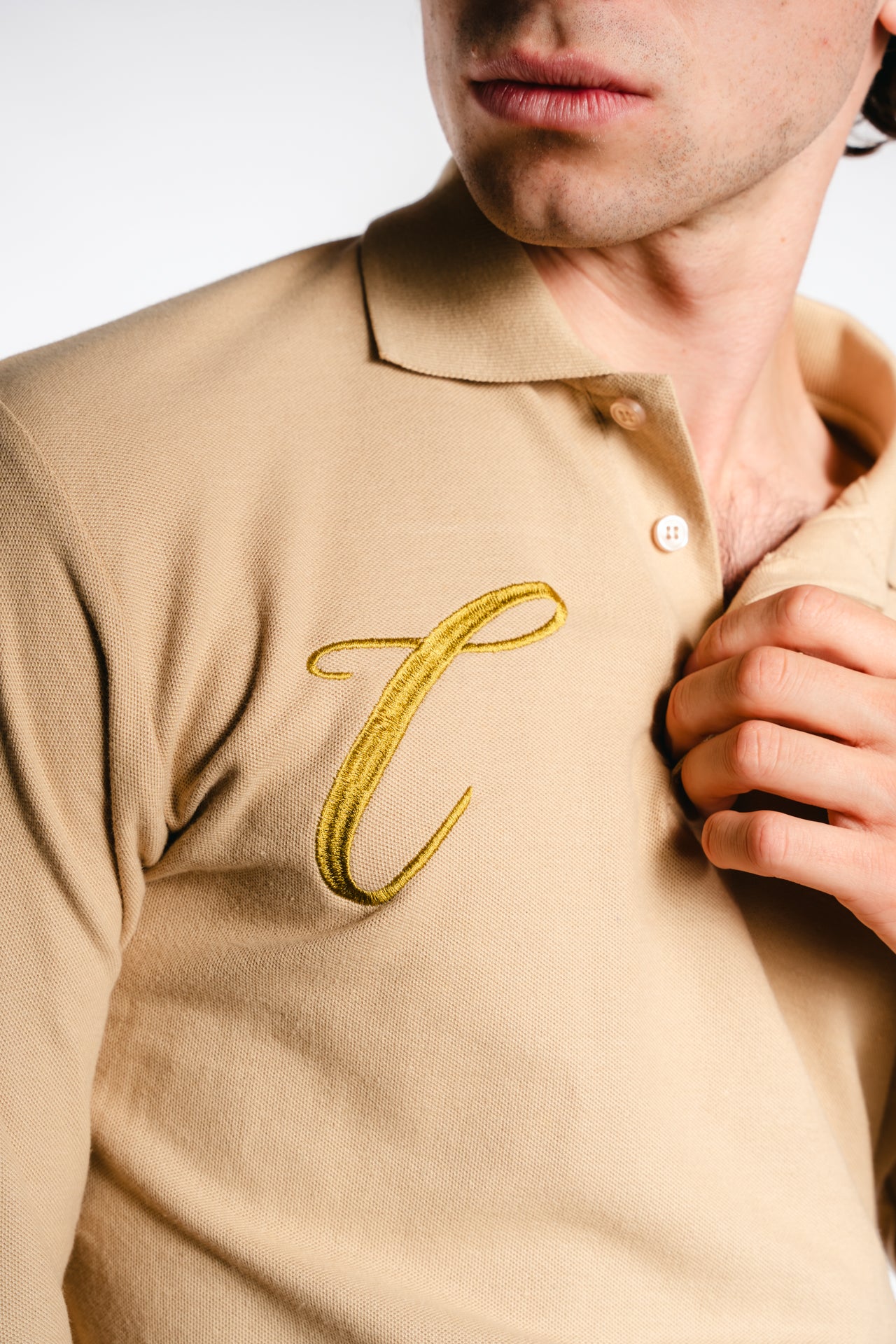 Champagneros Club Sylt - Longsleeve Poloshirt - Sand