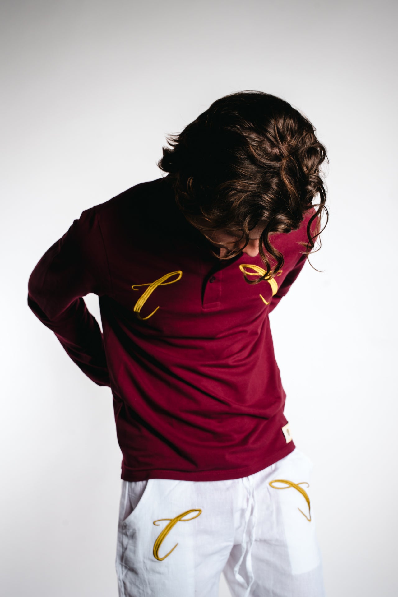 Champagneros Club Sylt - Longsleeve Poloshirt - Burgundy