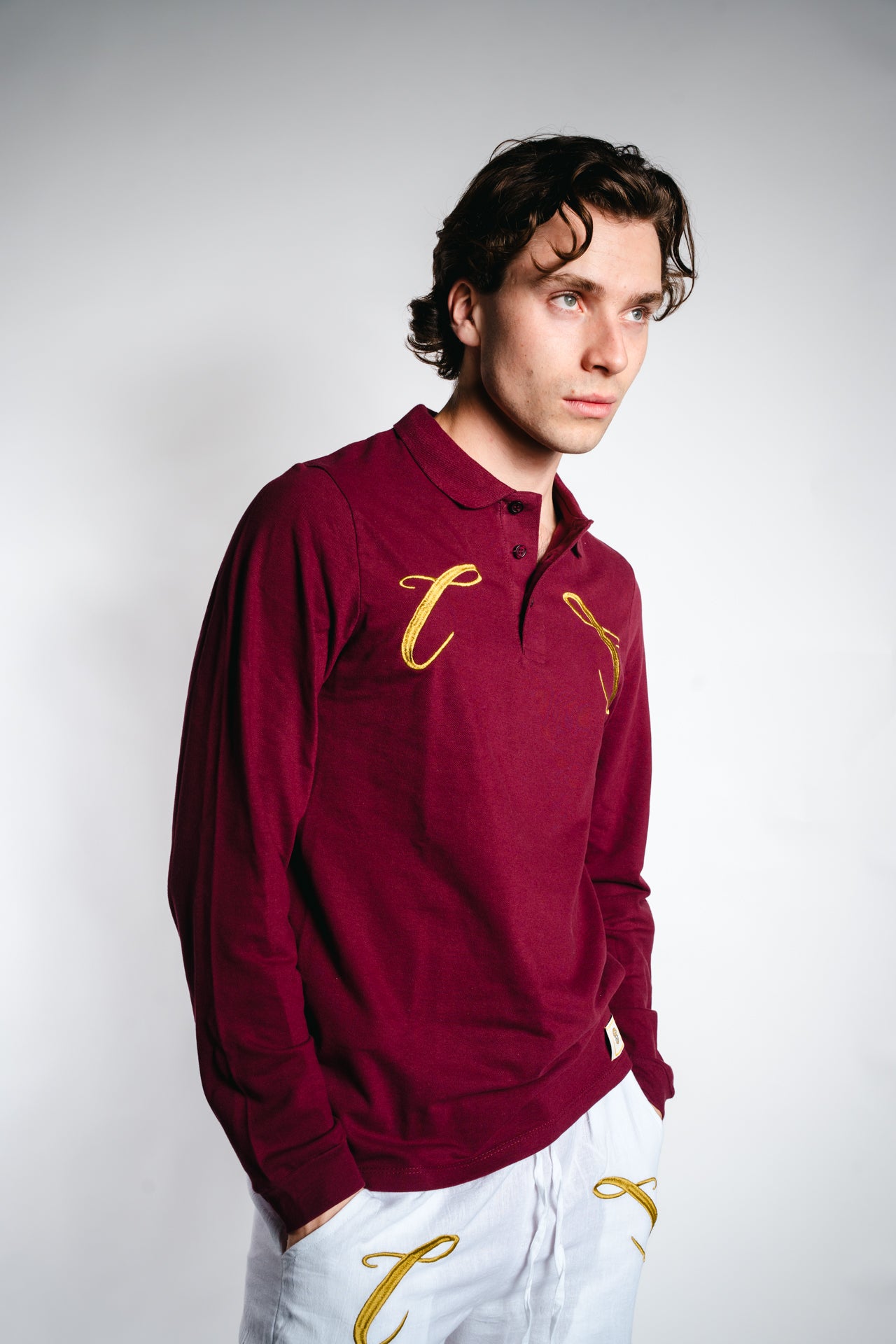 Champagneros Club Sylt - Longsleeve Poloshirt - Burgundy