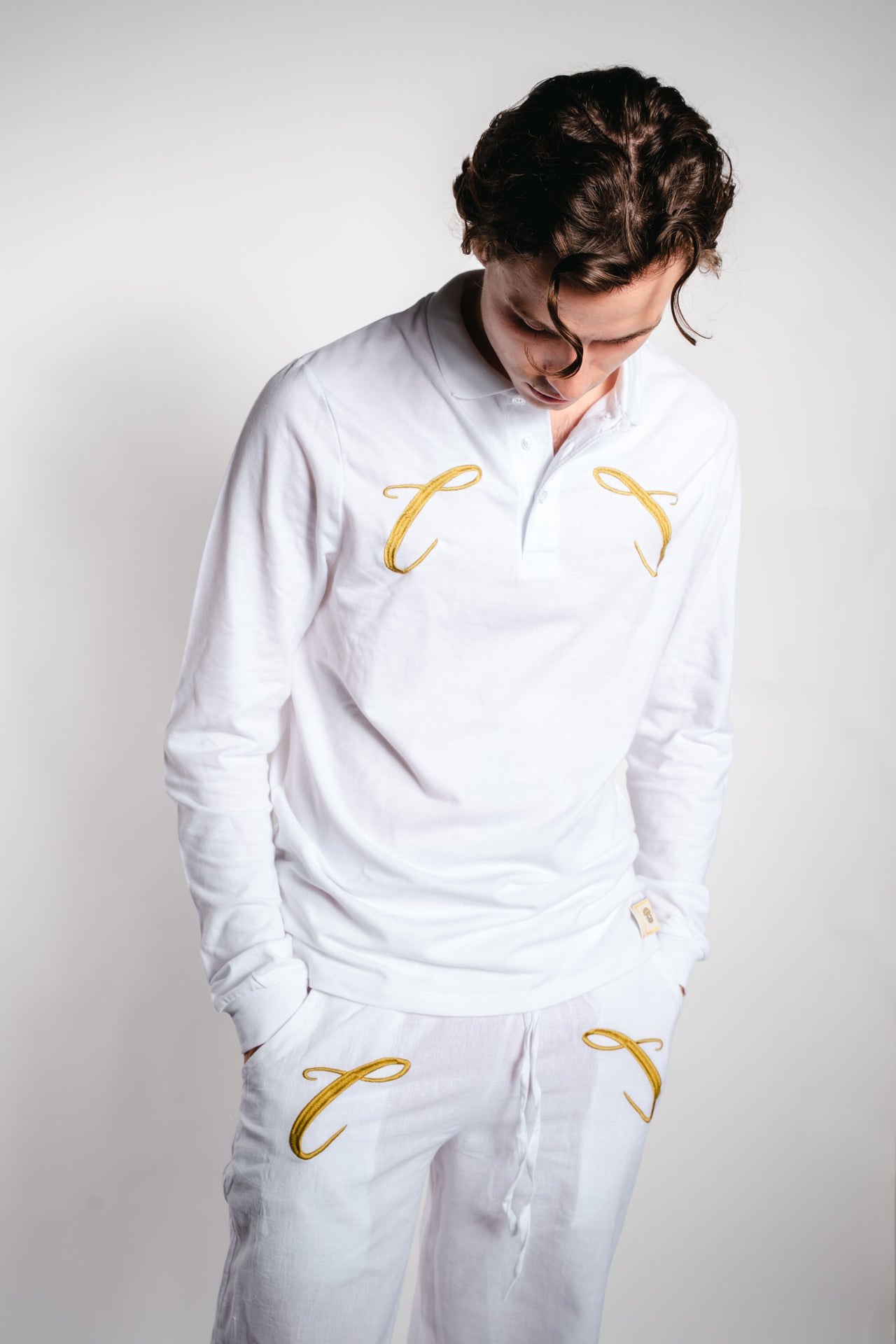 Champagneros Club Sylt - Longsleeve Poloshirt - White