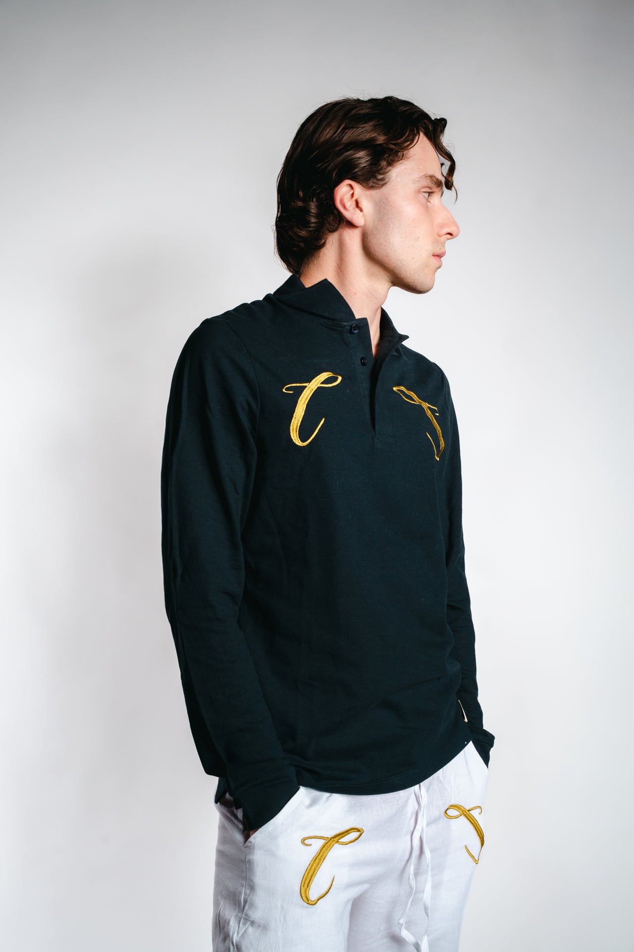 Champagneros Club Sylt - Longsleeve Poloshirt - Navy Blue