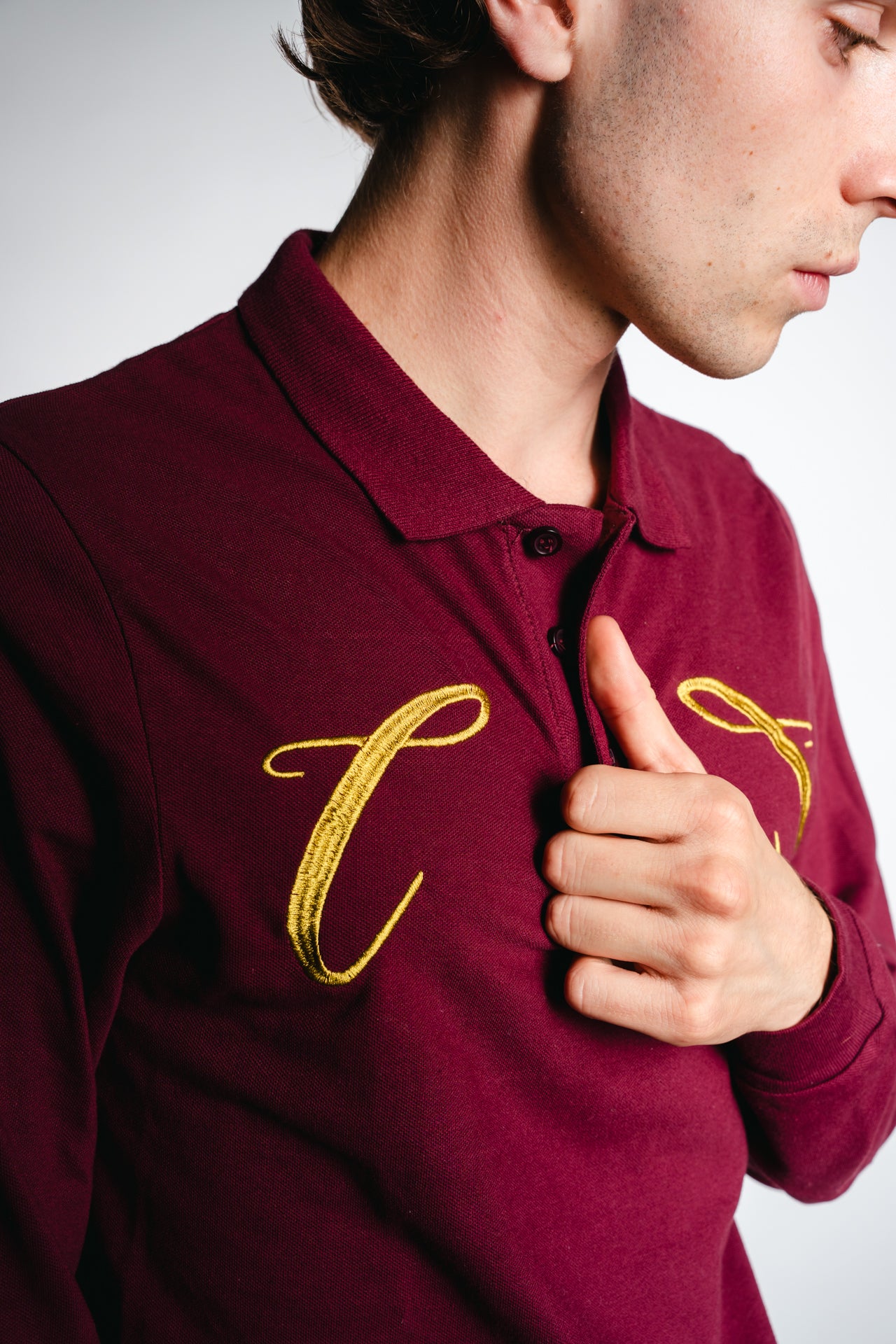 Champagneros Club Sylt - Longsleeve Poloshirt - Burgundy